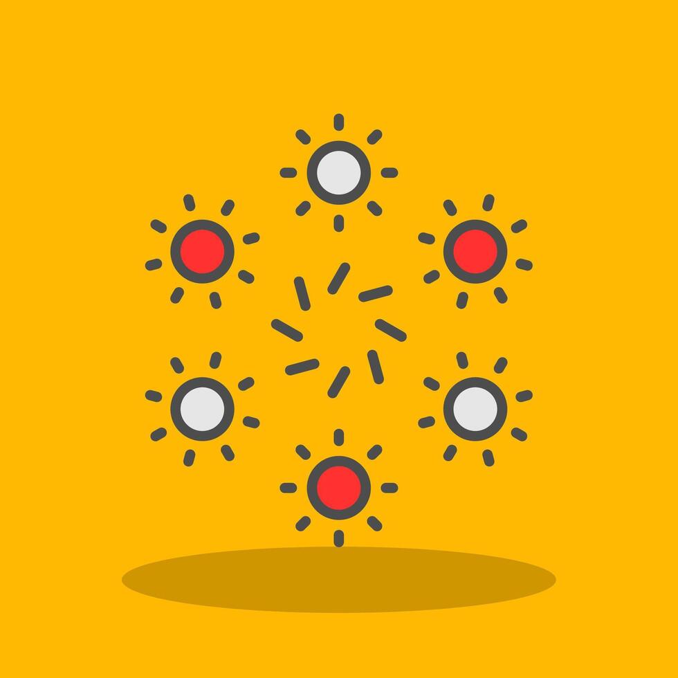 Firework Filled Shadow Icon vector