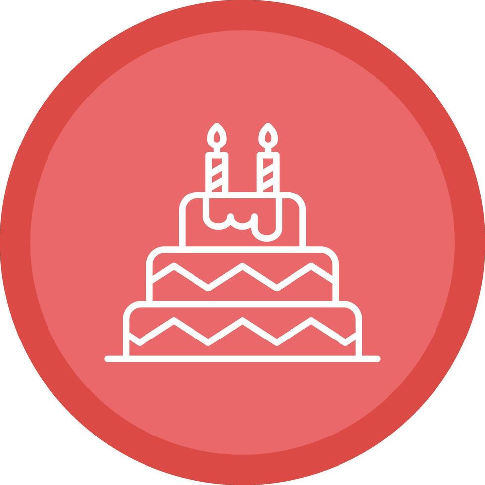 Birthday Cake Line Multi Circle Icon vector