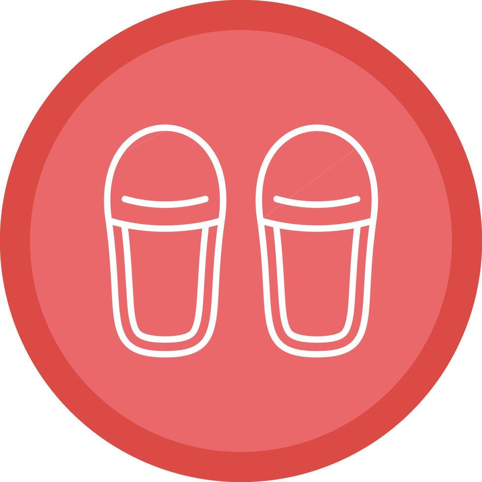 Slippers Line Multi Circle Icon vector