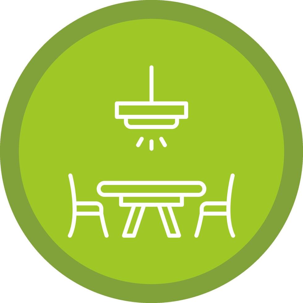 Dinner Table Line Multi Circle Icon vector