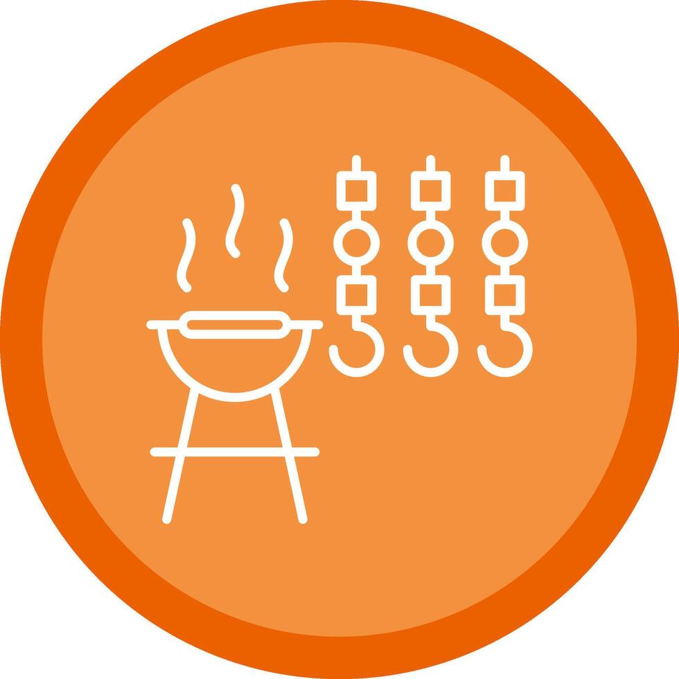 Bbq Line Multi Circle Icon vector