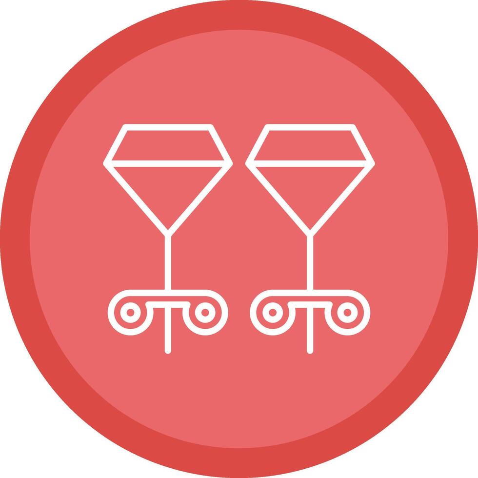 Stud Earrings Line Multi Circle Icon vector