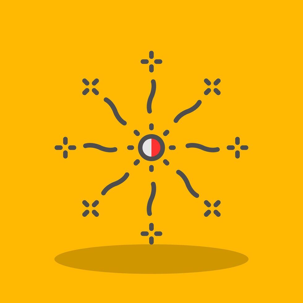 Firework Filled Shadow Icon vector