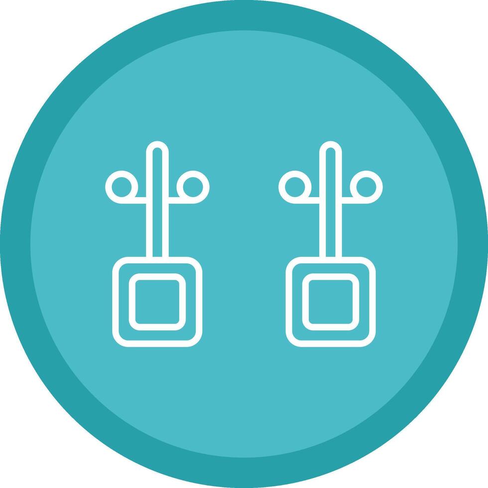 Stud Earrings Line Multi Circle Icon vector