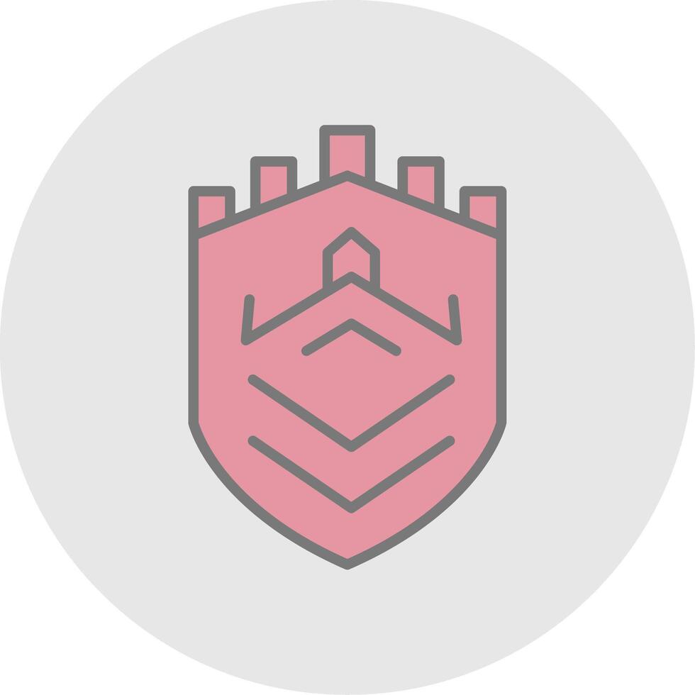 Security Castle Tech Line Filled Light Icon vector