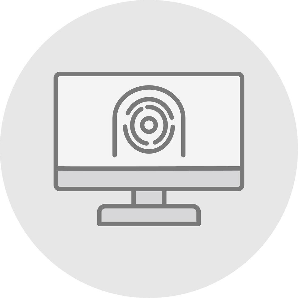 Security Computer Faceprint Line Filled Light Icon vector