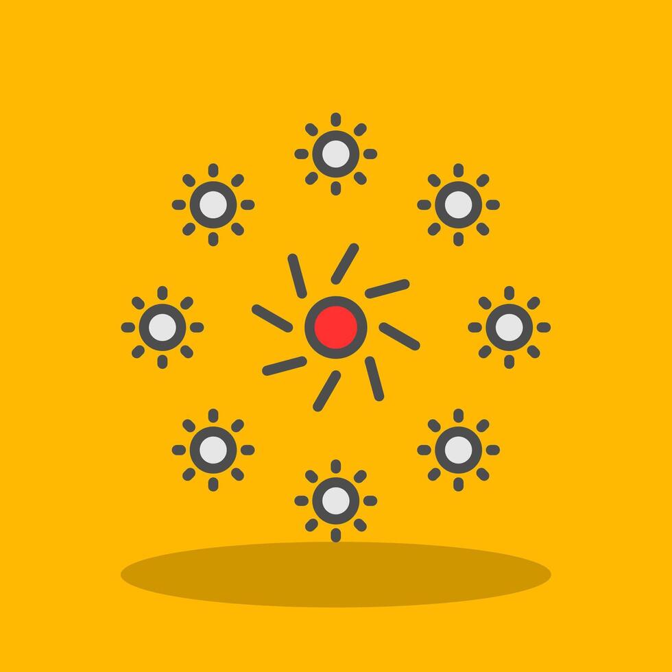 Lights Filled Shadow Icon vector