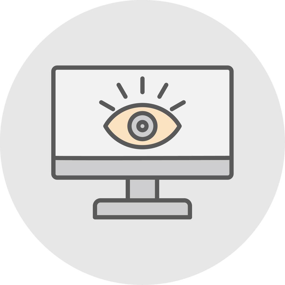 Monitoring Line Filled Light Icon vector
