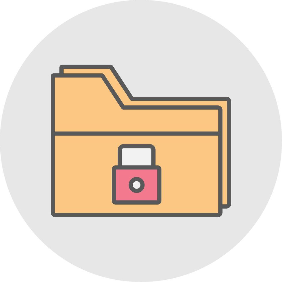 Folder Security Line Filled Light Icon vector