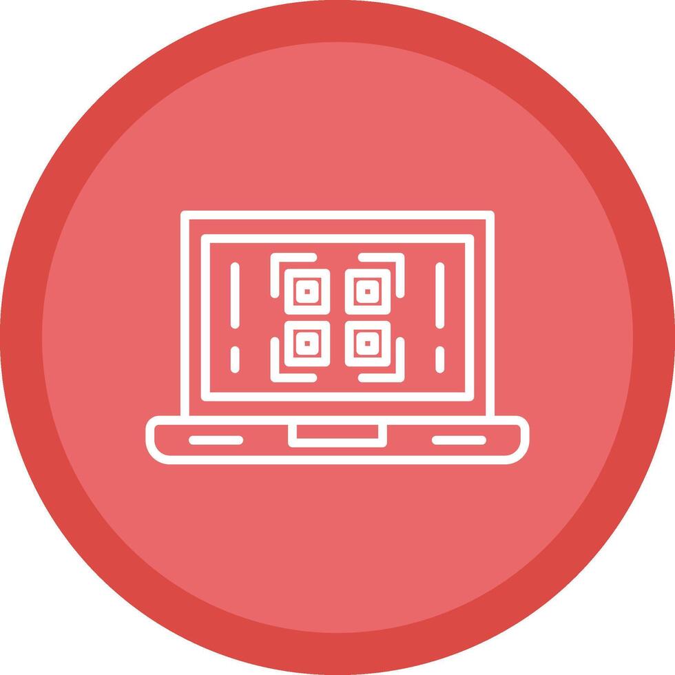 OnLine Multi Circle Qr Code Line Multi Circle Icon vector