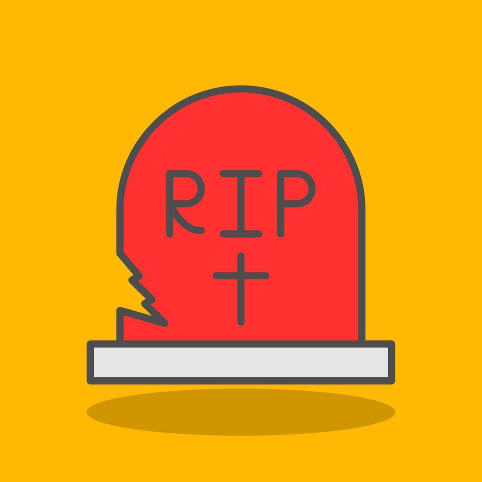 Tombstone Filled Shadow Icon vector