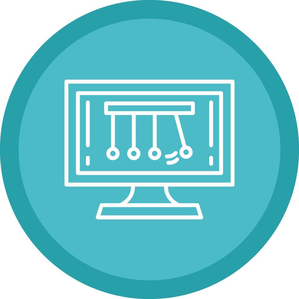 Newtons Cradle Line Multi Circle Icon vector