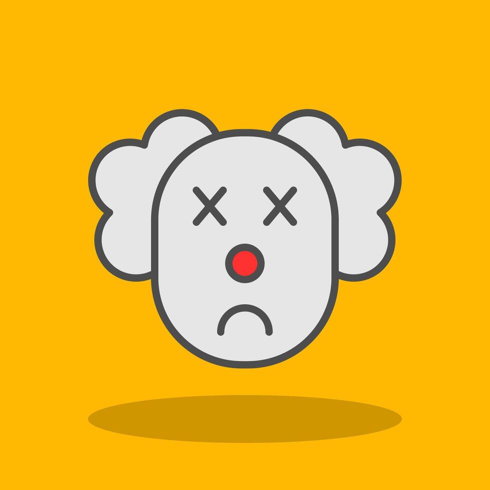 Clown Filled Shadow Icon vector