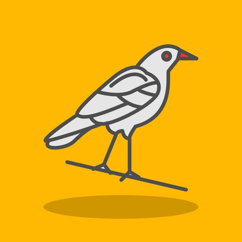 Crow Filled Shadow Icon vector
