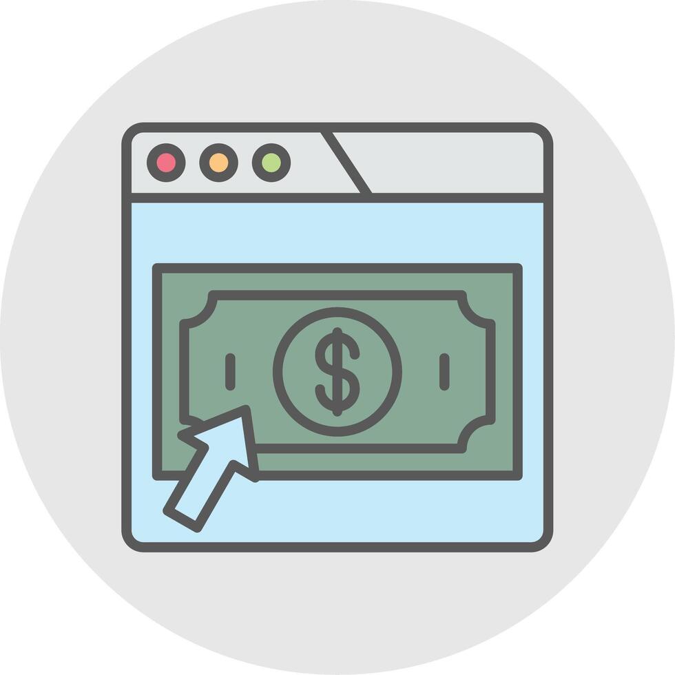 Pay Per click Line Filled Light Icon vector