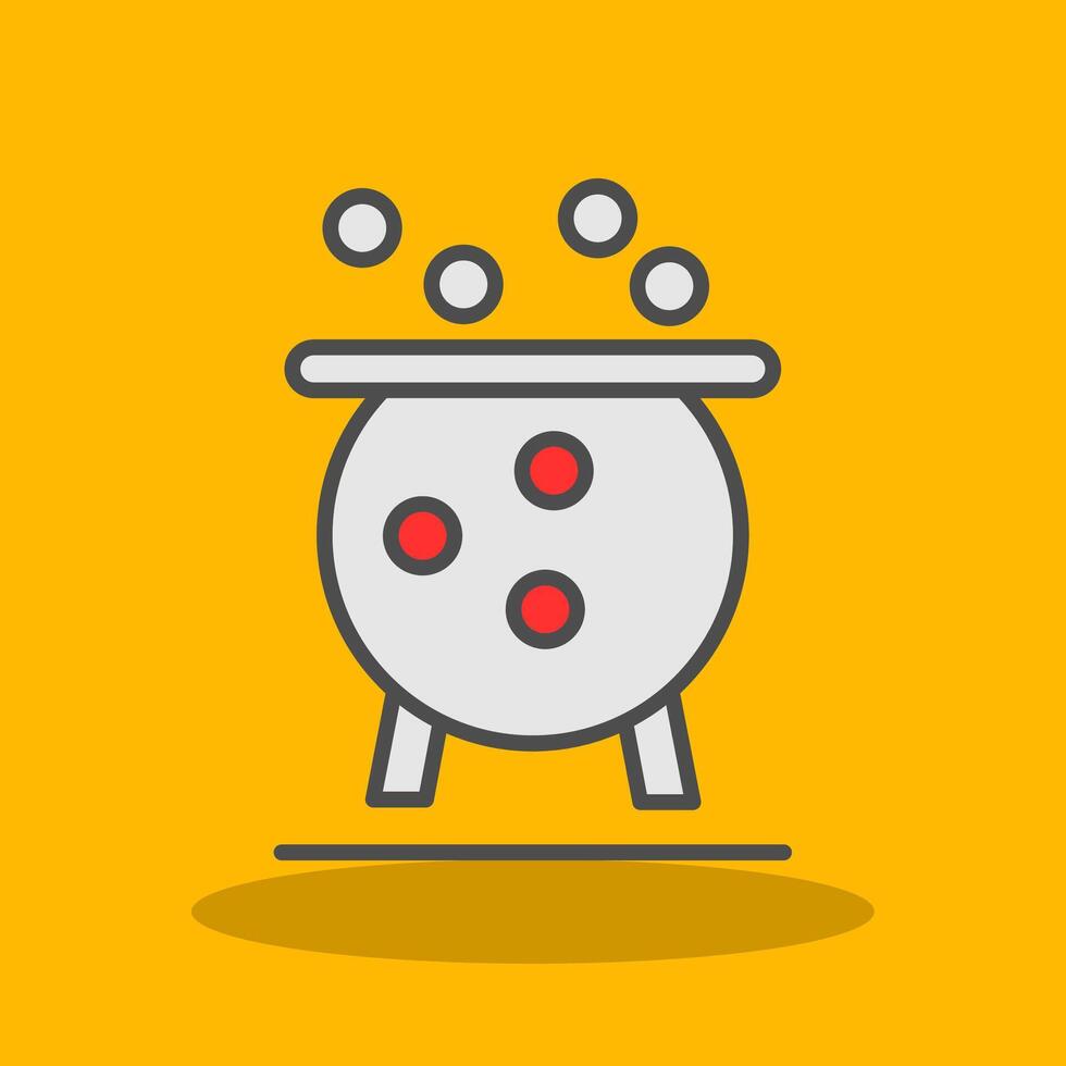 Cauldron Filled Shadow Icon vector