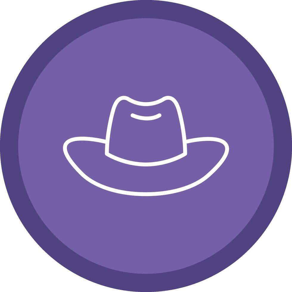 vaquero sombrero línea multi circulo icono vector