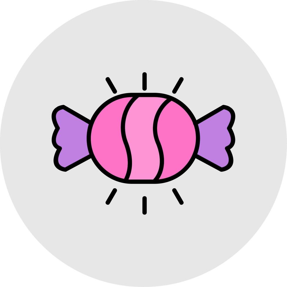 Candy Line Filled Light Icon vector