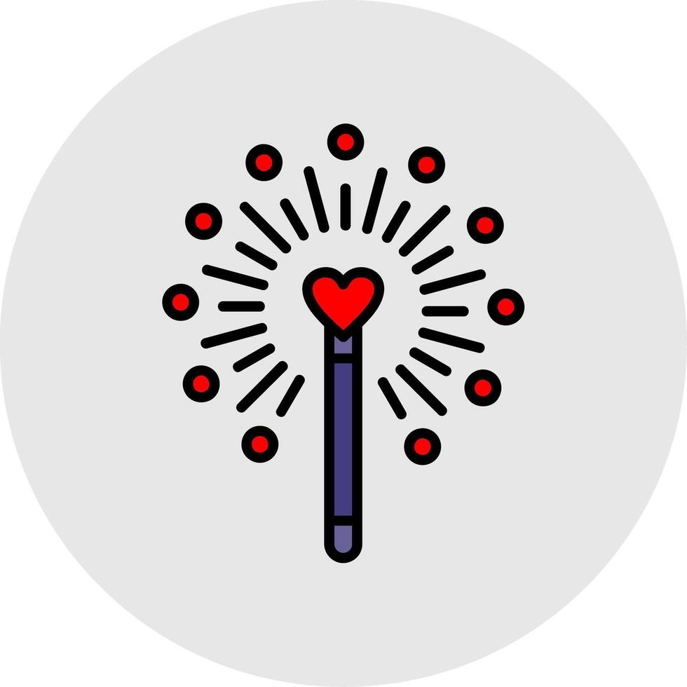 Magic Wand Line Filled Light Icon vector