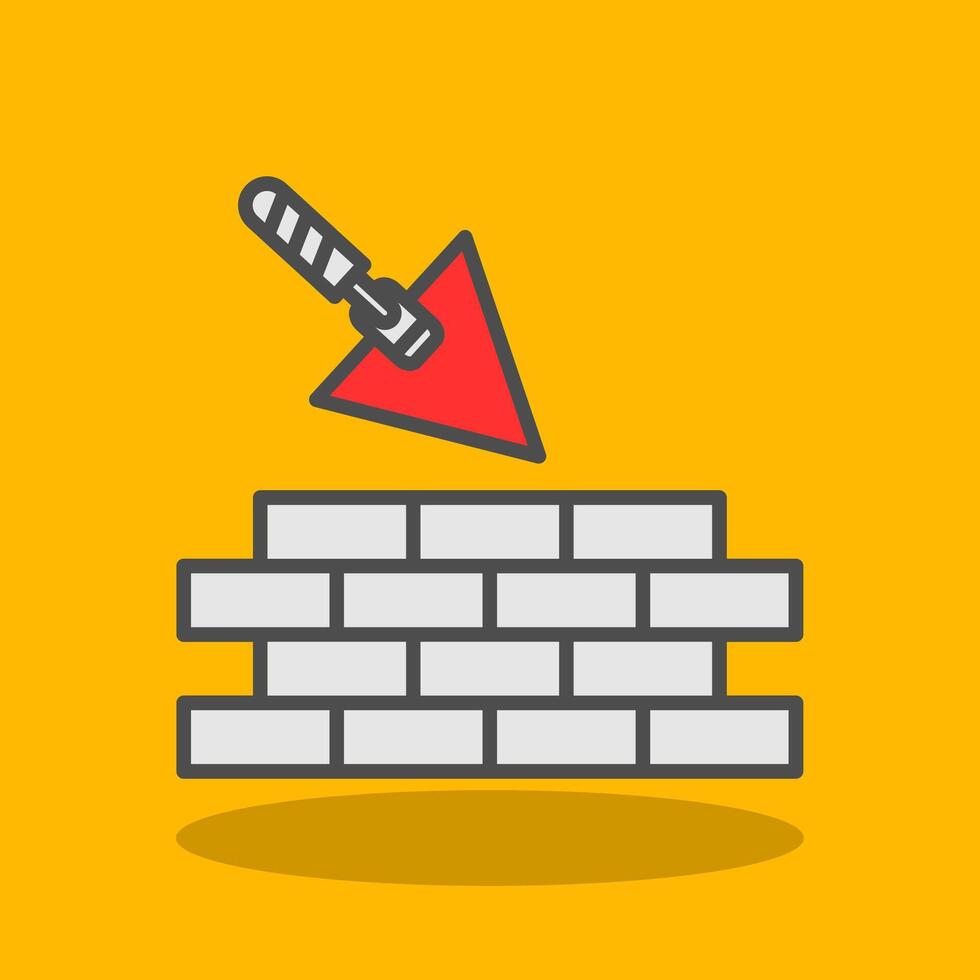 Brickwork Filled Shadow Icon vector