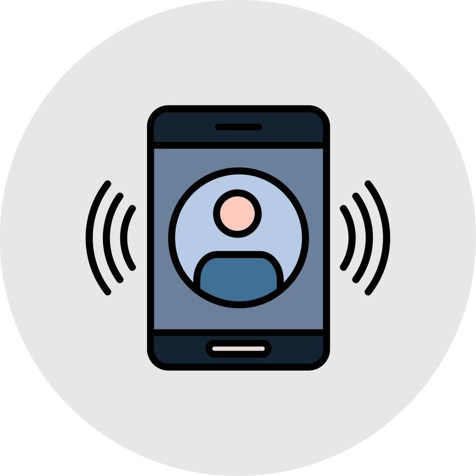 Call Line Filled Light Icon vector