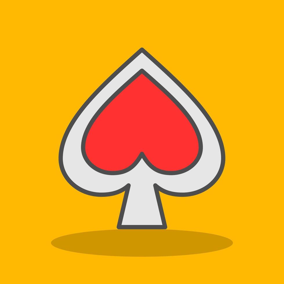 Spade Filled Shadow Icon vector