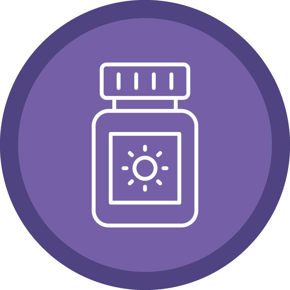 Sun Block Line Multi Circle Icon vector