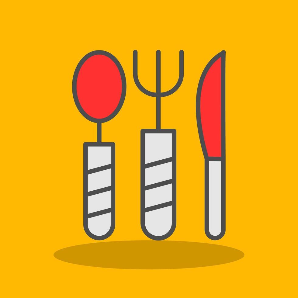 Cooking Utensils Filled Shadow Icon vector