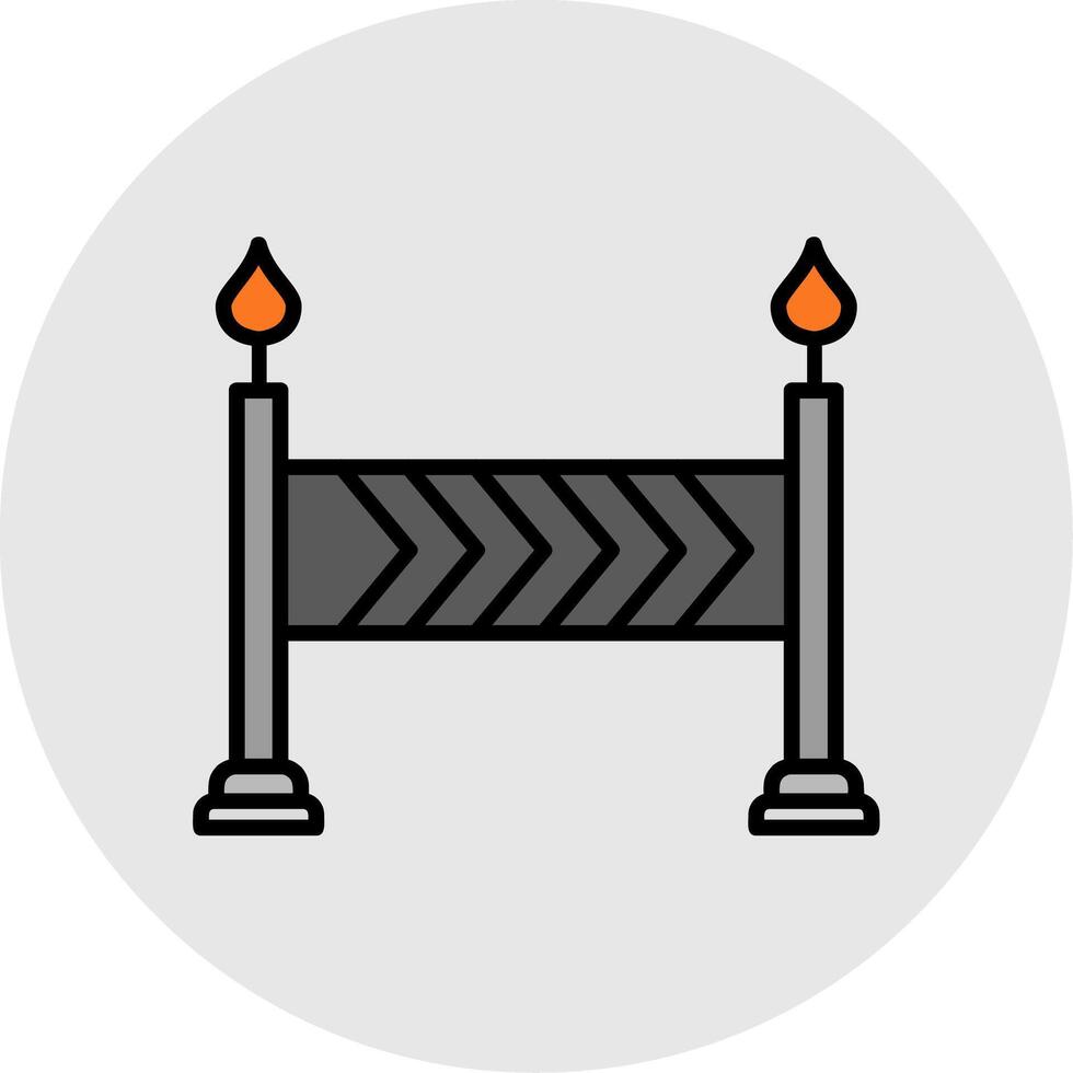 Barrier Line Filled Light Icon vector