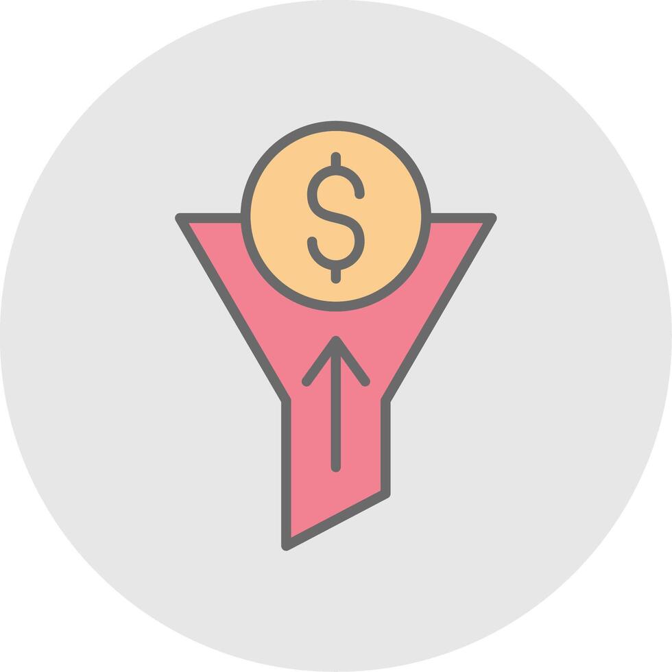 Traffic Conversion Line Filled Light Icon vector