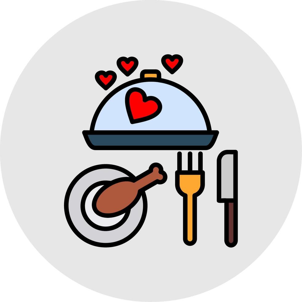 Dinner Line Filled Light Icon vector