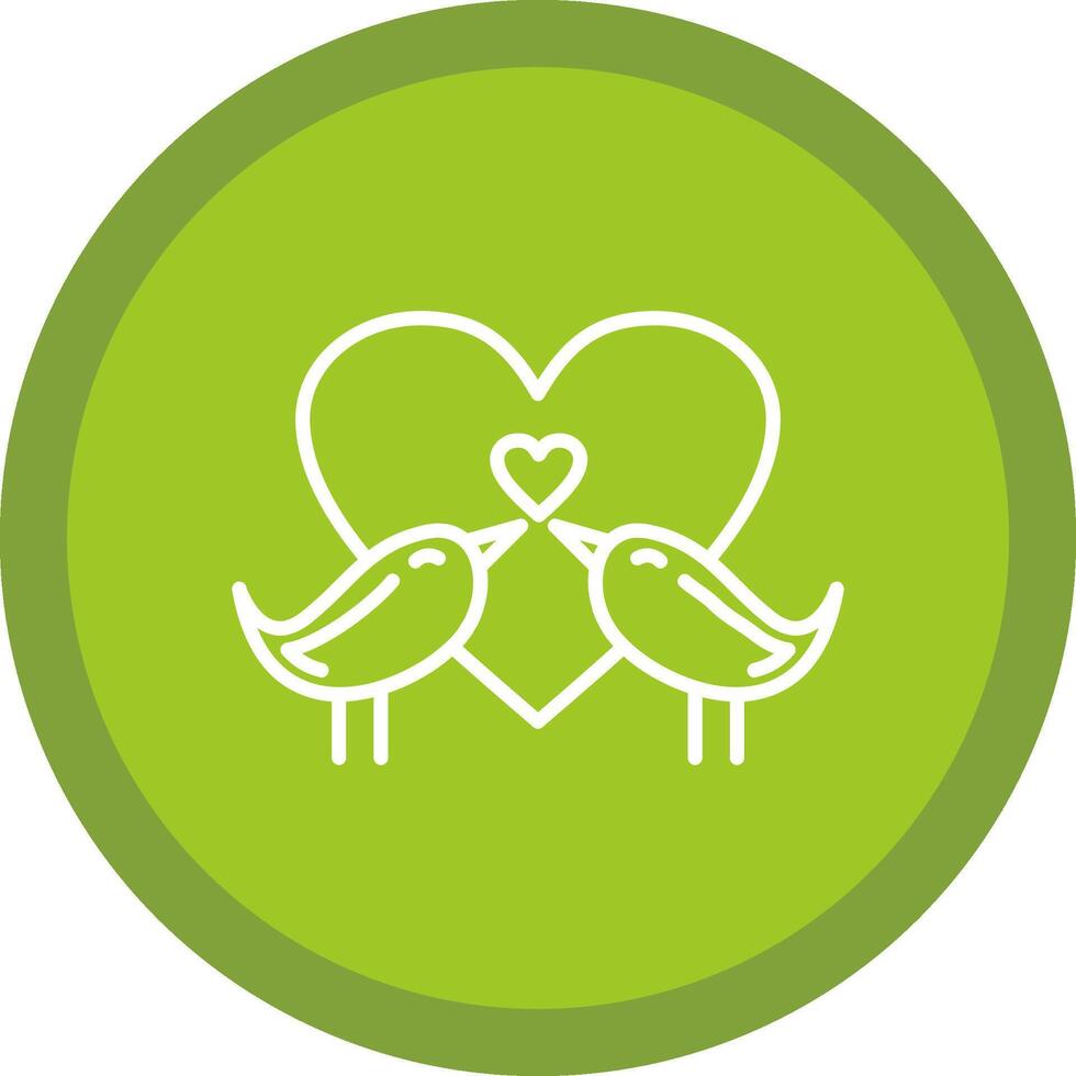 Love Birds Line Multi Circle Icon vector