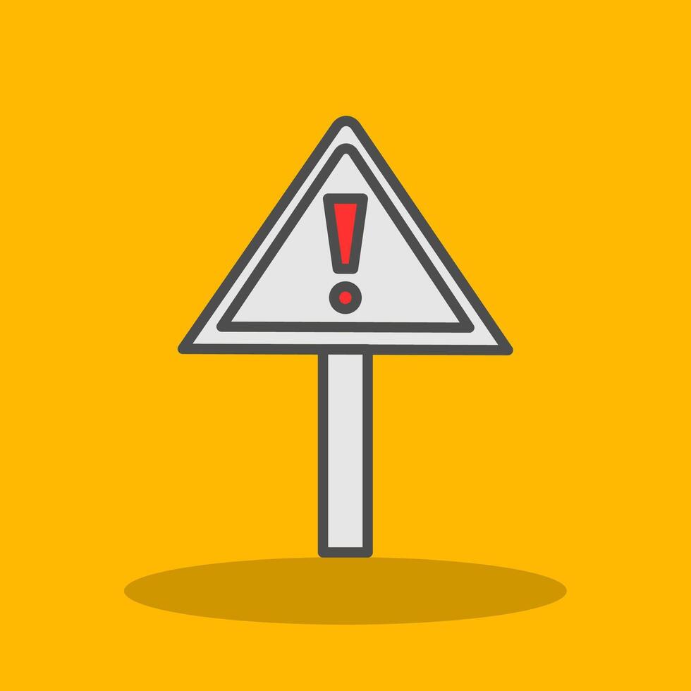Alert Filled Shadow Icon vector