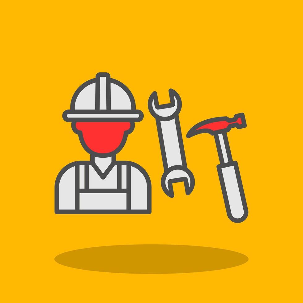 Plumber Filled Shadow Icon vector