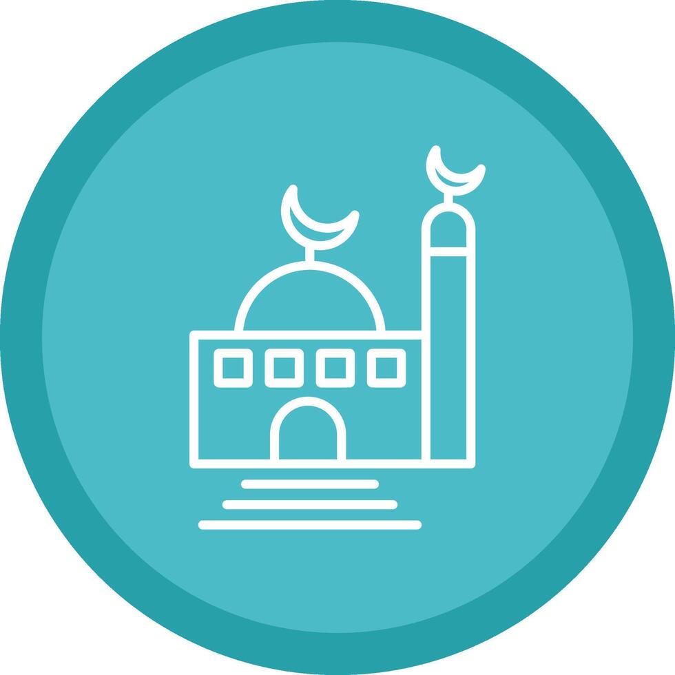 Mosque Line Multi Circle Icon vector