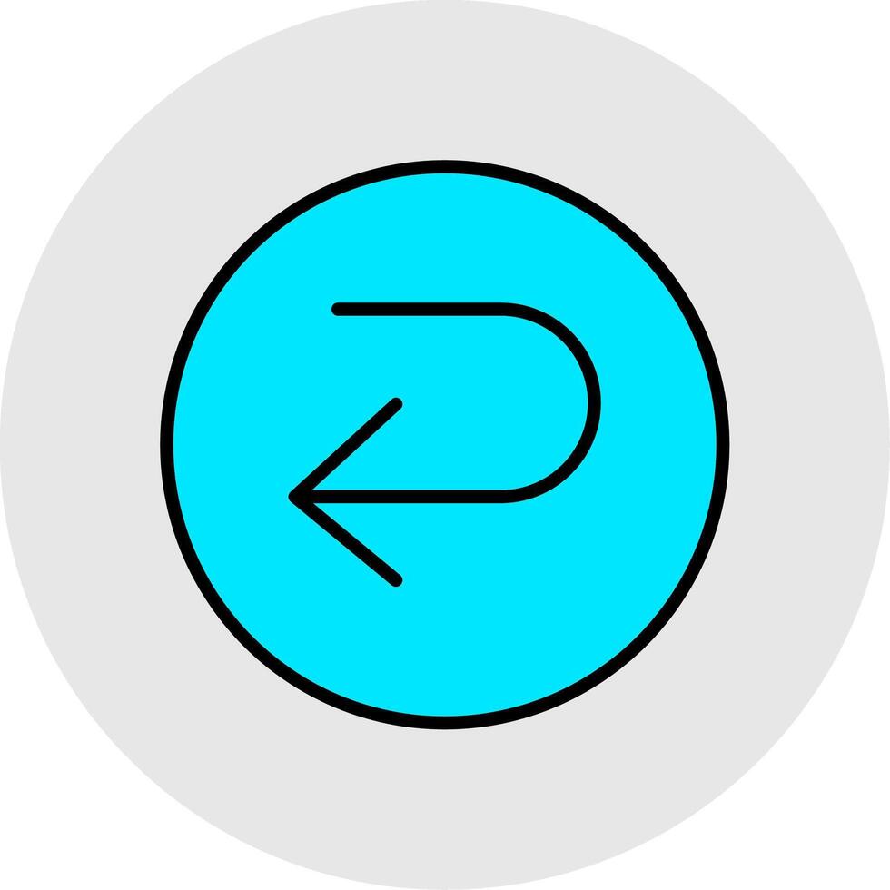 U Turn Line Filled Light Icon vector