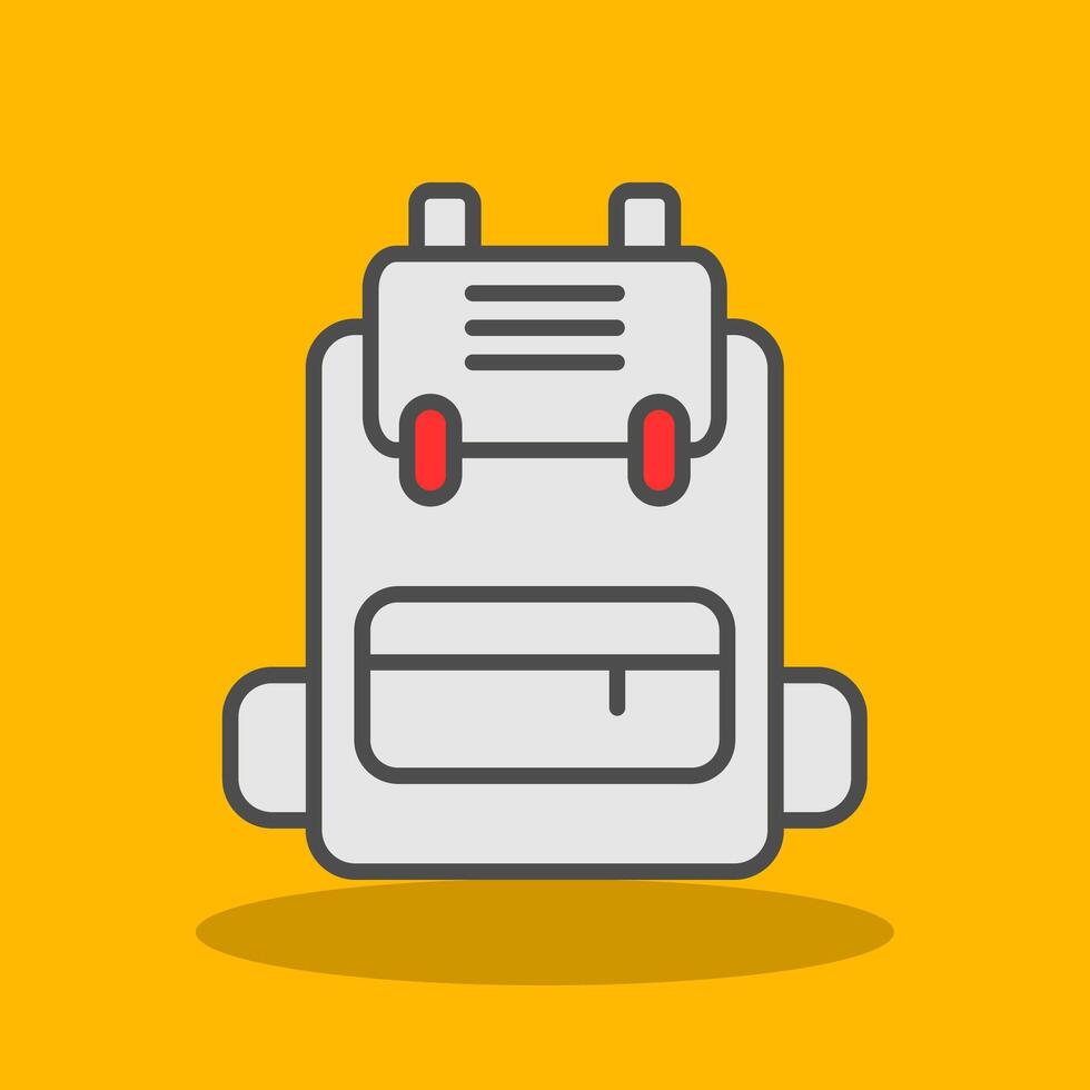 Backpack Filled Shadow Icon vector