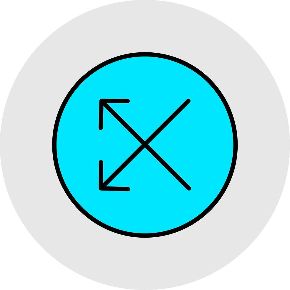 Intersect Line Filled Light Icon vector