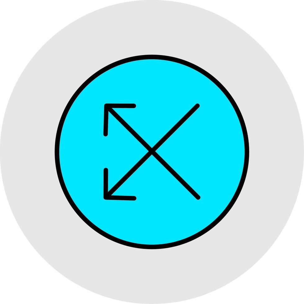 Intersect Line Filled Light Icon vector