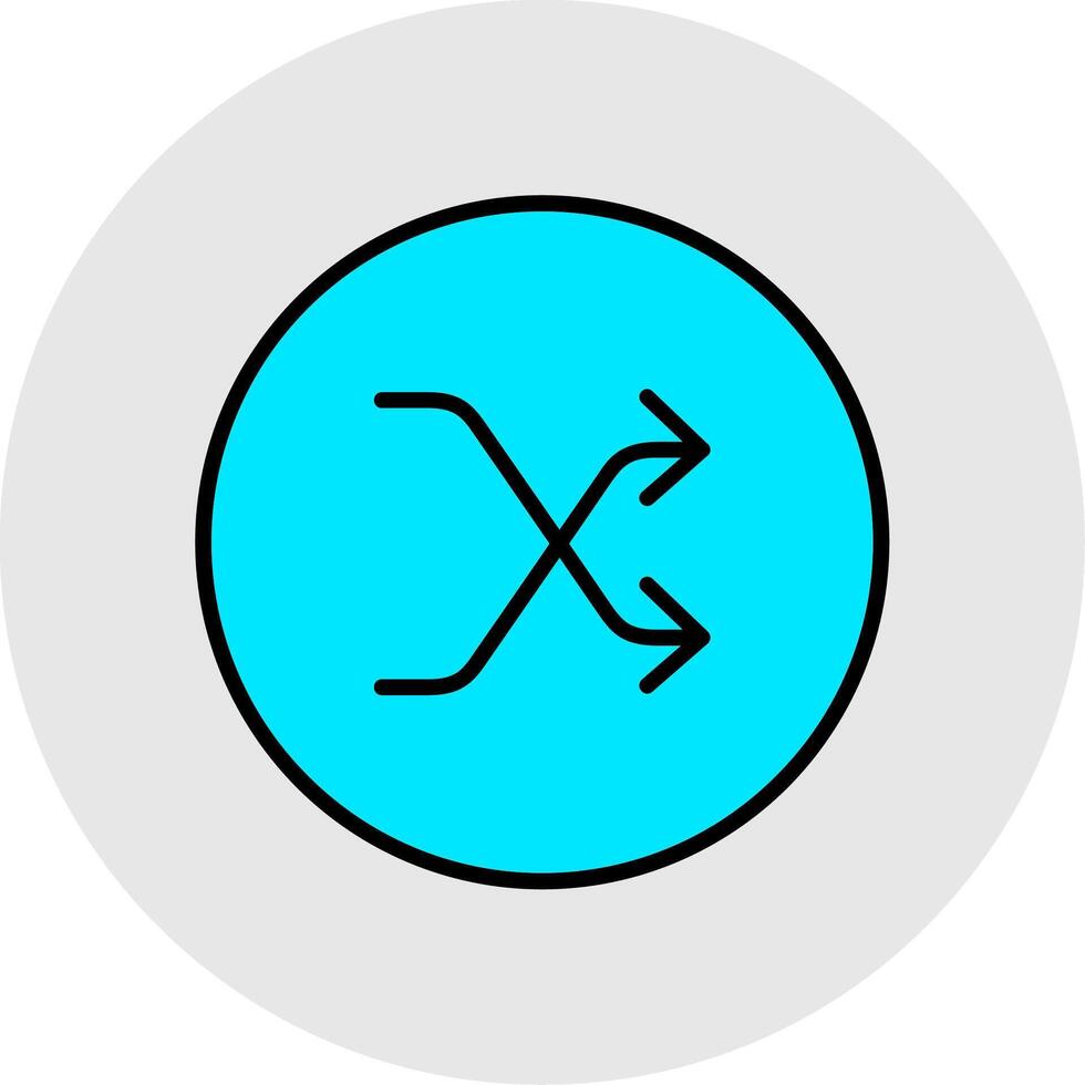 Shuffle Line Filled Light Icon vector