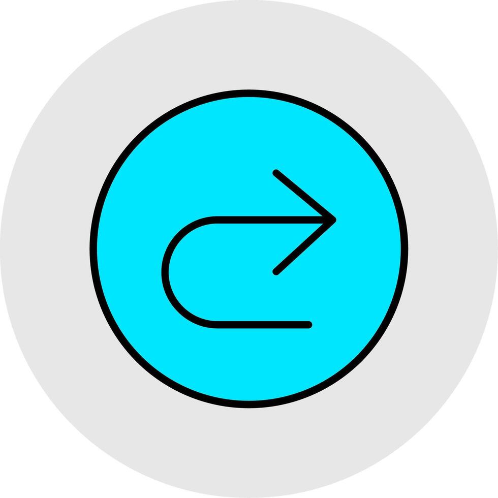 U Turn Line Filled Light Icon vector