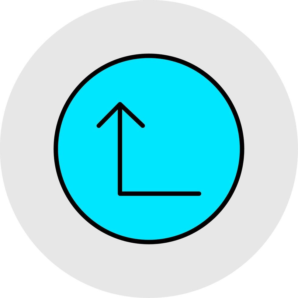 Turn Up Line Filled Light Icon vector