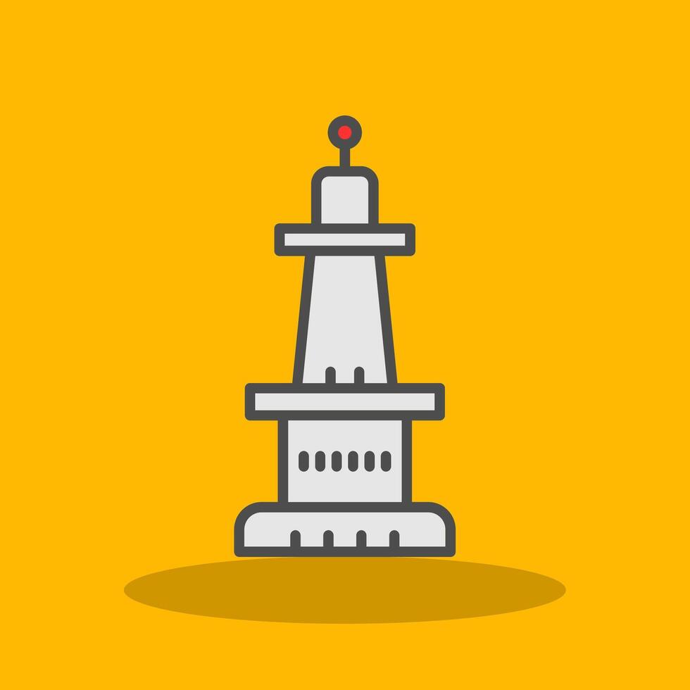 Monument Filled Shadow Icon vector