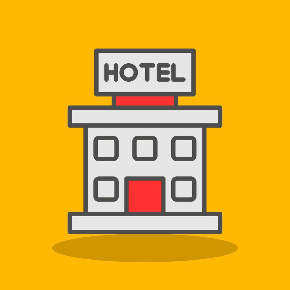 Hotel Filled Shadow Icon vector