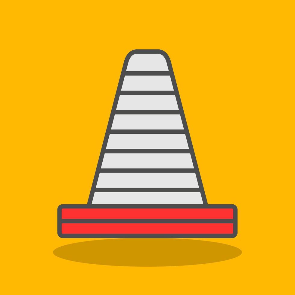 Traffic Cone Filled Shadow Icon vector