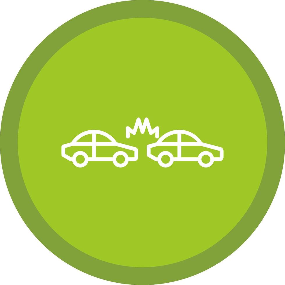 Car Crash Line Multi Circle Icon vector