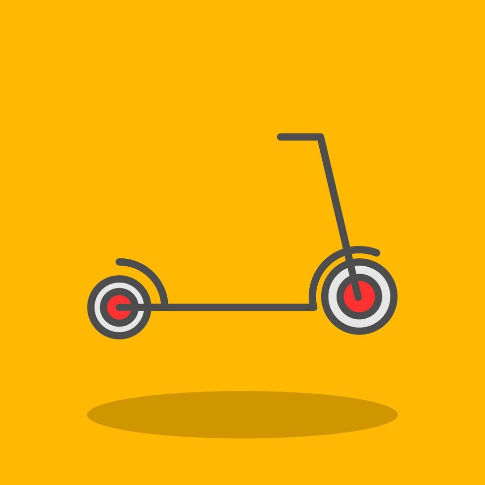 Kick Scooter Filled Shadow Icon vector