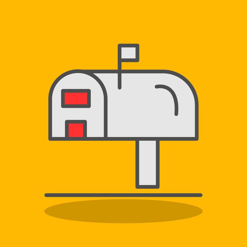 Mailbox Filled Shadow Icon vector