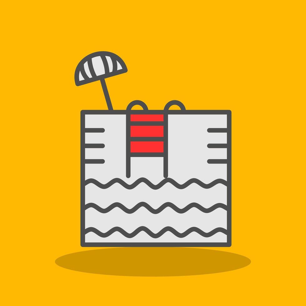 Swimming Pool Filled Shadow Icon vector