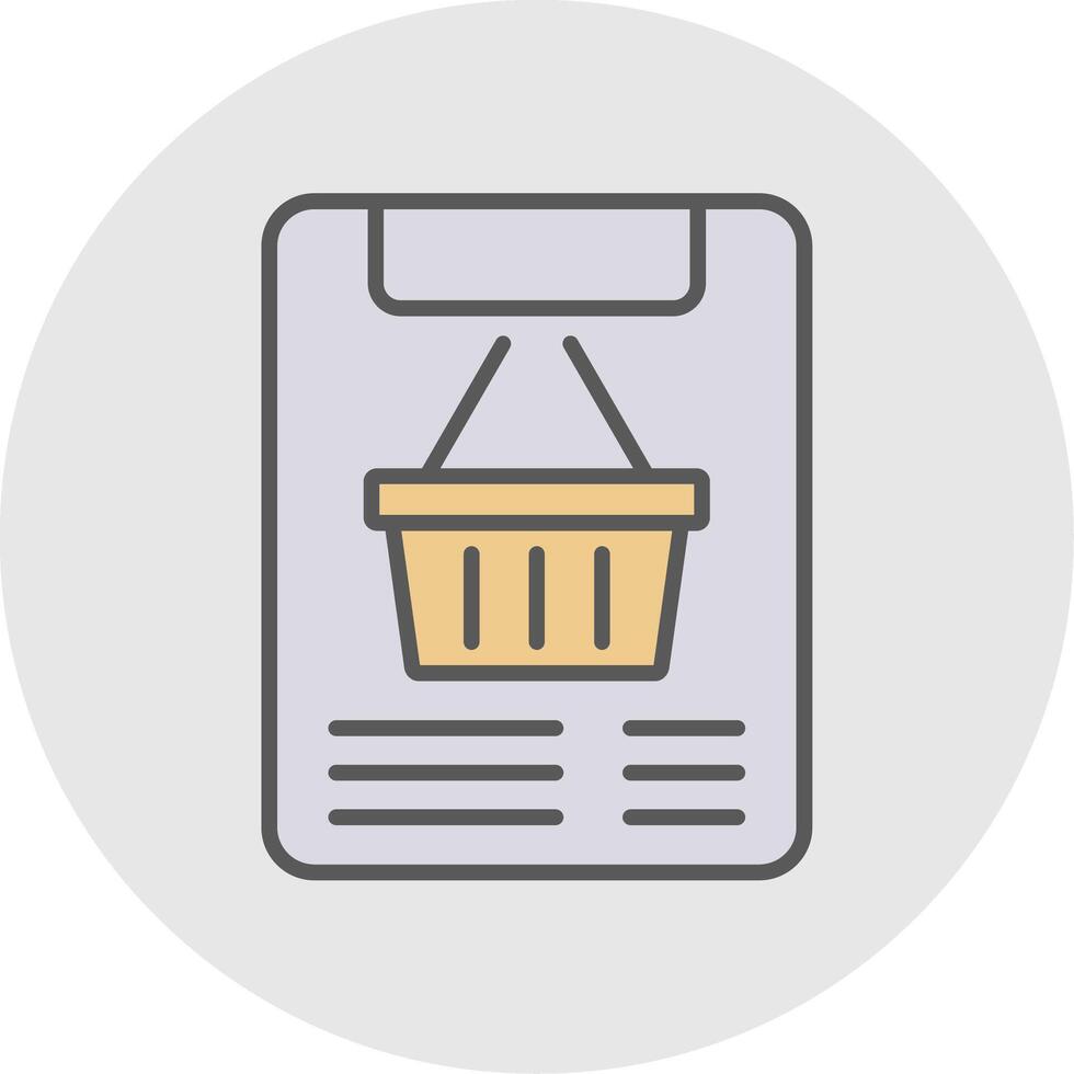 Purchase Order Line Filled Light Icon vector